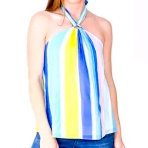 Amanda Uprichard Multicolored Striped Halter Top Size S